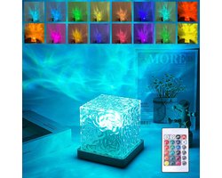 Kristallen LED-bureaulamp, acryl diamant bureaulamp, bedlampje, LED-bureaulamp, golf lamp, met afstandsbediening, RGB kleurveranderende functie, slaapkamer/woonkamer nachtlampje.