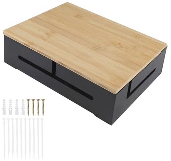 Kabelmanagementbox van Hout met Magnetisch Deksel en Kabelbinders | bol