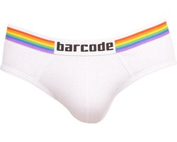 Barcode Berlin Backless Brief Pride White - MAAT XXL - Erotisch Heren Ondergoed - Slip voor Man - Sexy mannen Slip