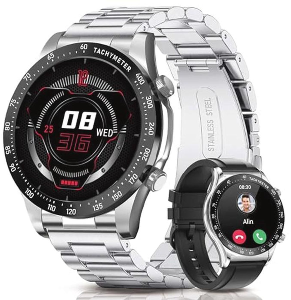 Smartwatch voor heren met AMOLED-display en fitnesstracker