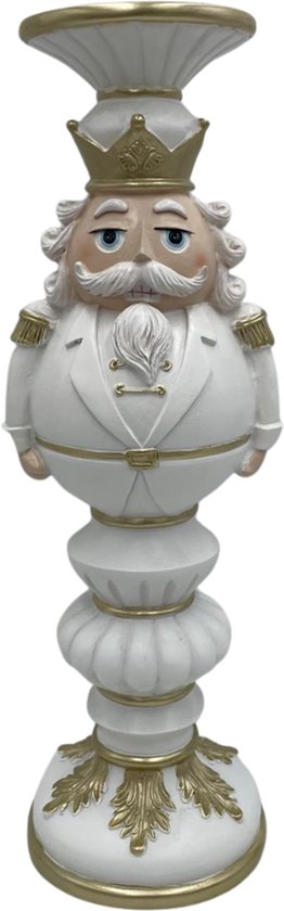 Chandelier / Figurine de décoration Casse-Noisette blanc or - 14x13x40 - Colmore