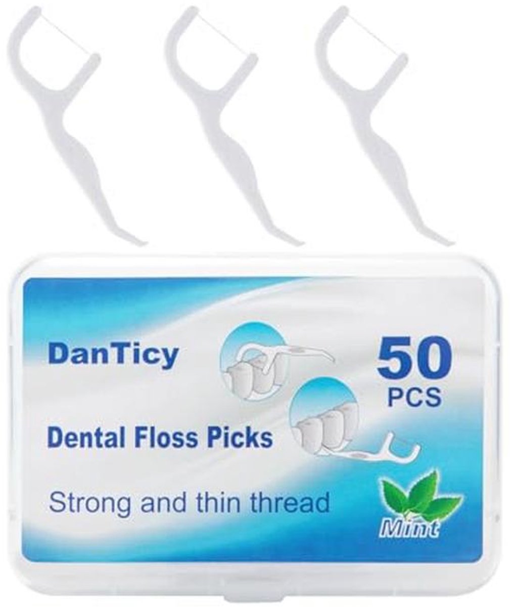 Extra sterke flos picks voor volwassenen met Easy Grip handvat - 50 stuks