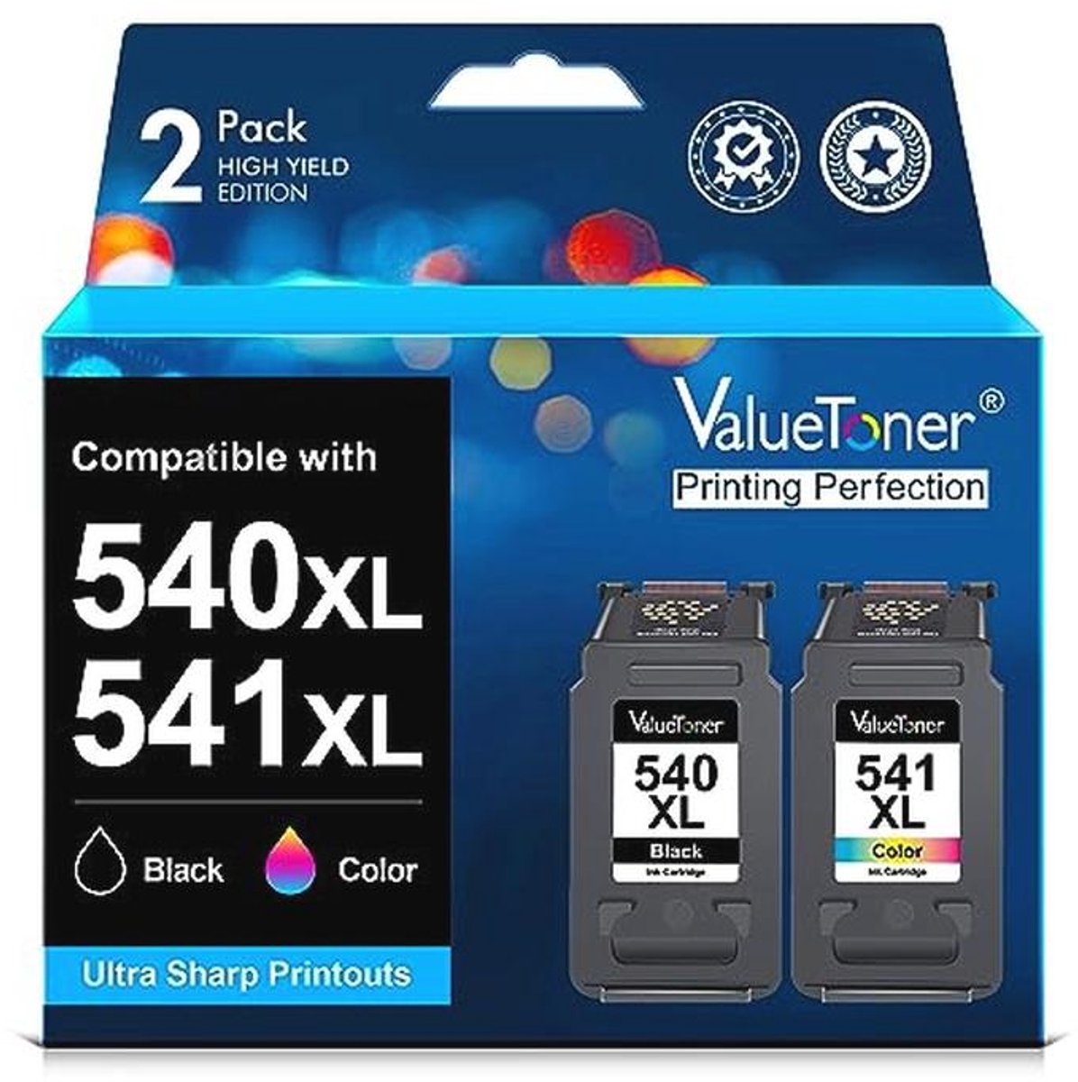 Inktcartridges Multipack Compatibel met 540XL 541XL voor Pixma Printers - 2 Stuks