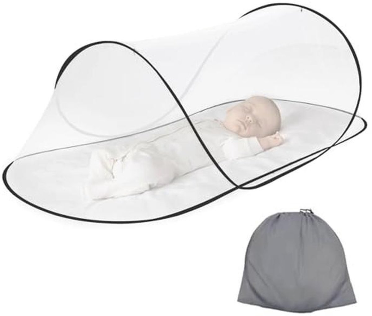 Pop-up Klamboe voor Camping en Reizen - Ultralicht Muggennet 200 x 80 x 56 cm