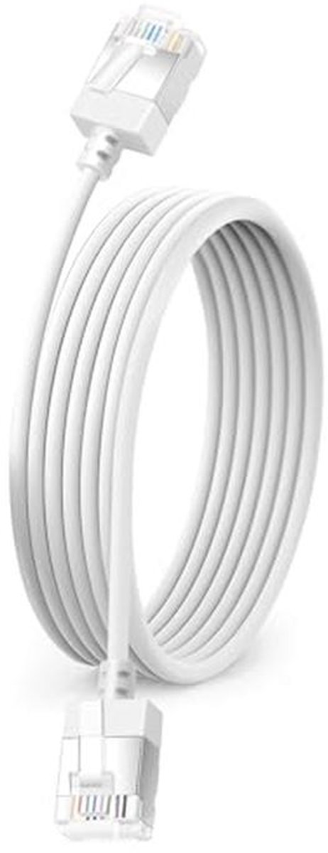 Dutevolns Ultra Thin Cat 6 Ethernet Cable 1m, Flexible RJ45 Cat 6a LAN Cable Gigabit for PC, Router, PS4/5 (White)