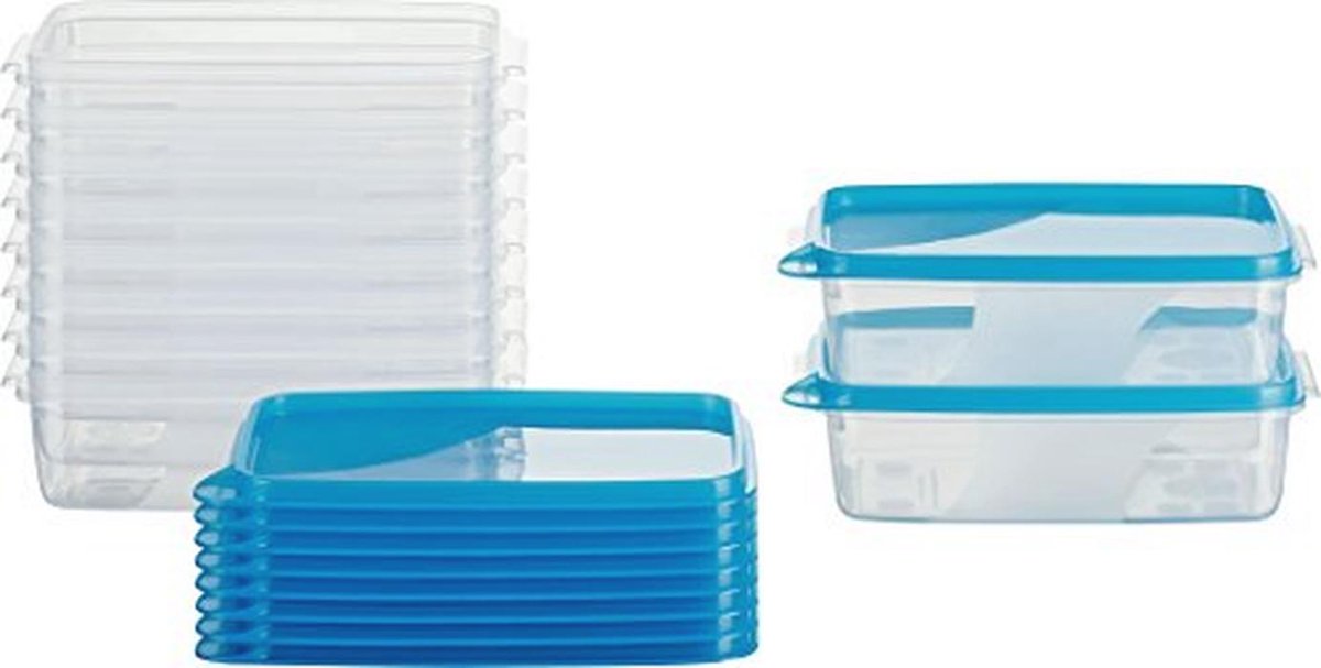 Voedselcontainer voor Vriezer - 15 x 10 x 5 cm - Luchtdichte Opbergdozen (10 Stuks)