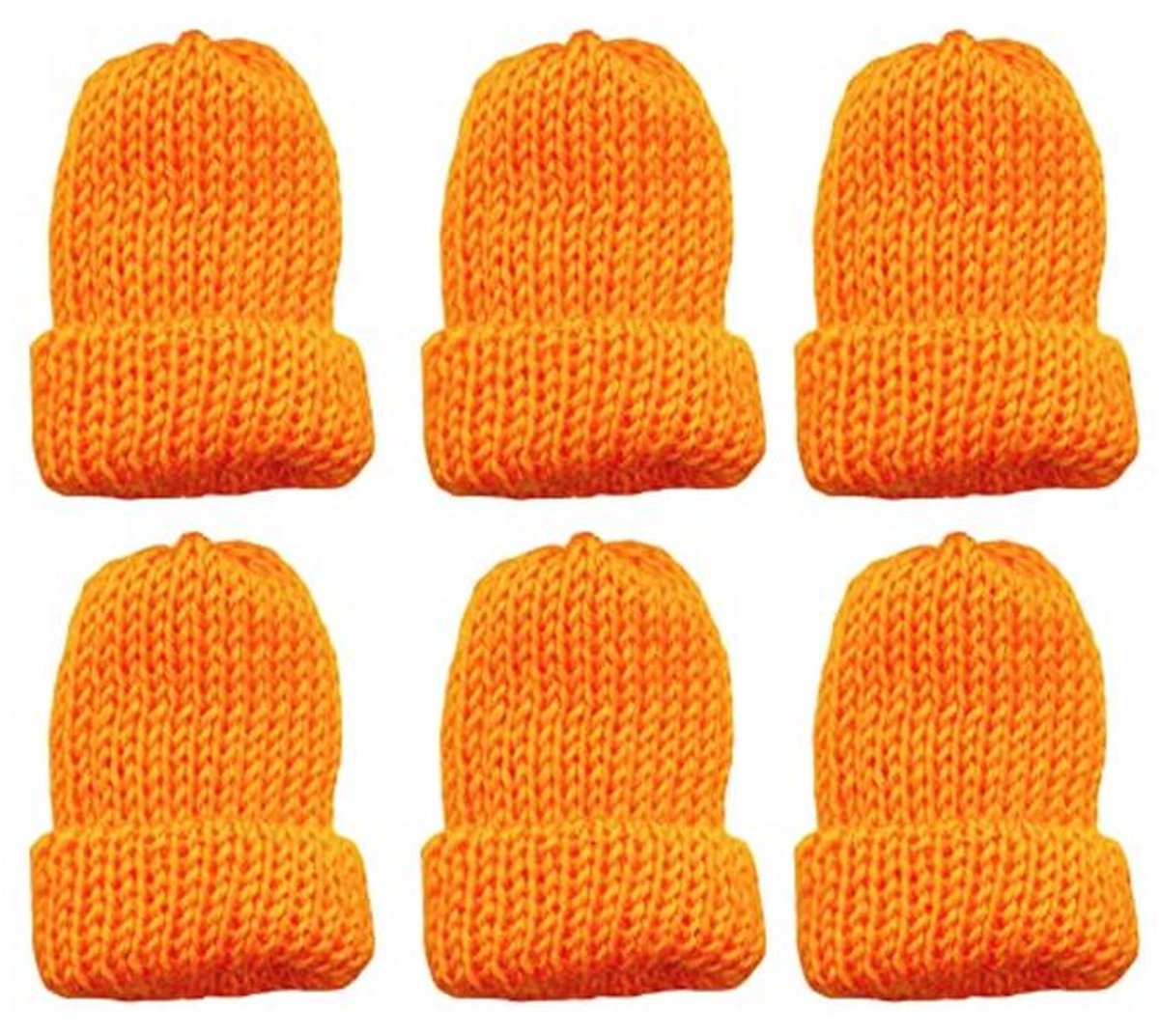 Set van 6 kleurrijke gebreide eierwarmers voor ontbijt