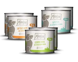 MjAMjAM - premium wet food for dogs - mixed package I - chicken & duck, beef, turkey, pack of 6 (6 x 200 g), natural with extra meat