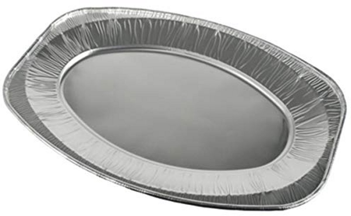 Aluminium serveerborden ovaal 44,5 cm x 29,5 cm - Set van 10
