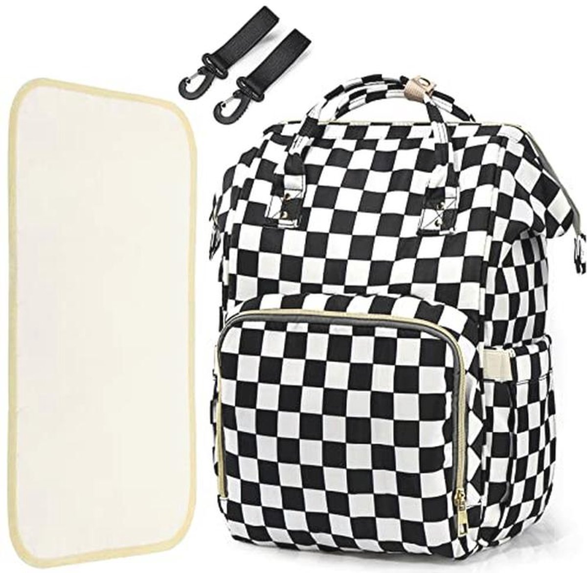 LIMHOO 3-in-1 luiertas, rugzak, multifunctionele babytassen met ophangpad en strollbanden, nappy bag voor moeder