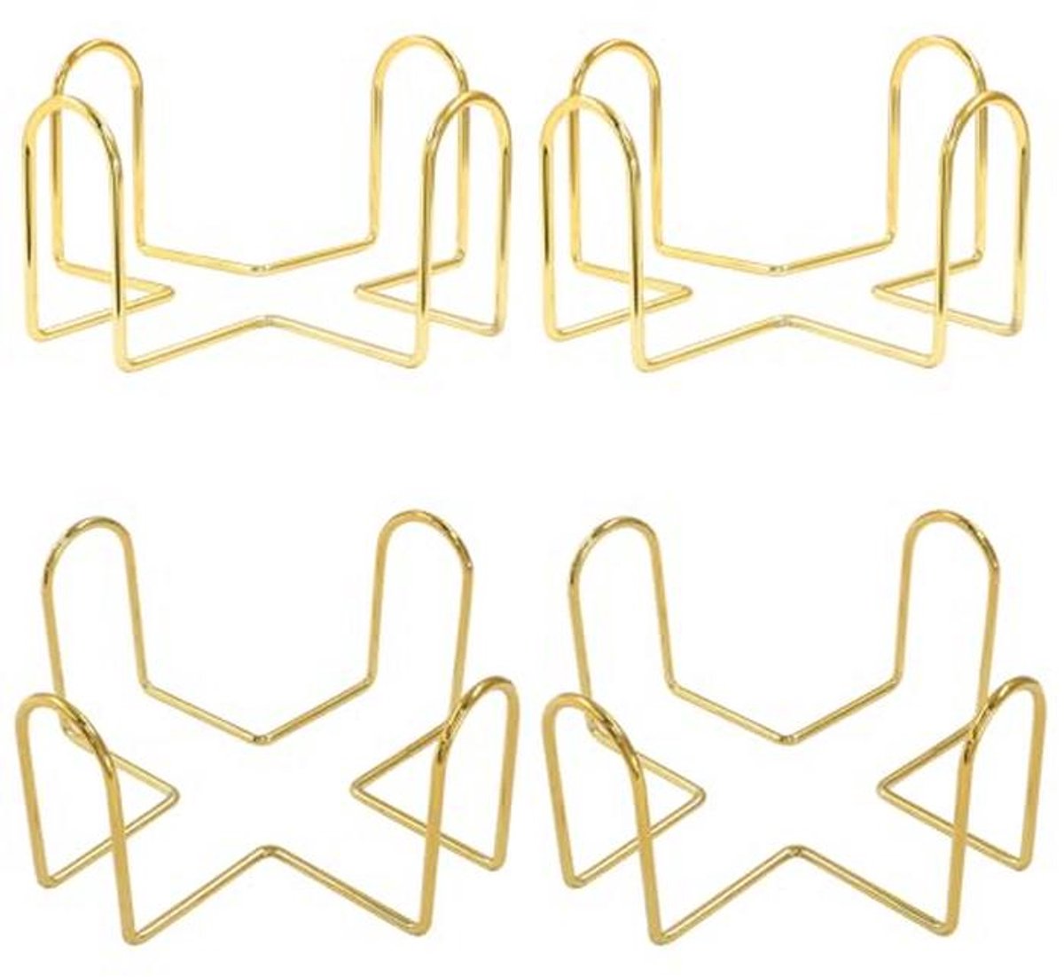 Set van 4 Gouden Metalen Onderzetterhouders voor Diverse Formaten