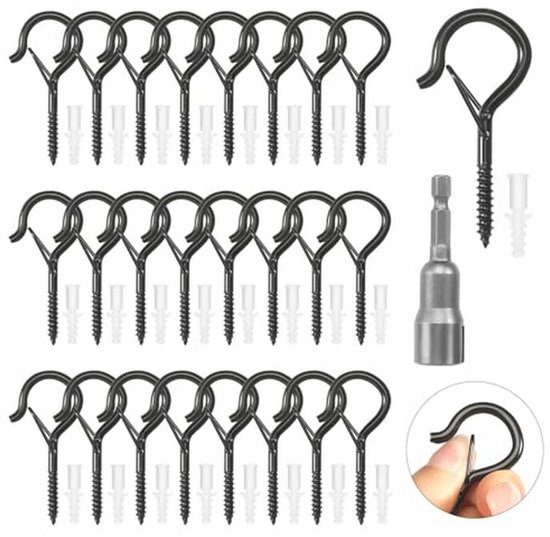 70 stuks schroefhaken haak schroeven assortiment plafondhaken set cuphaken houder cadeau | NL