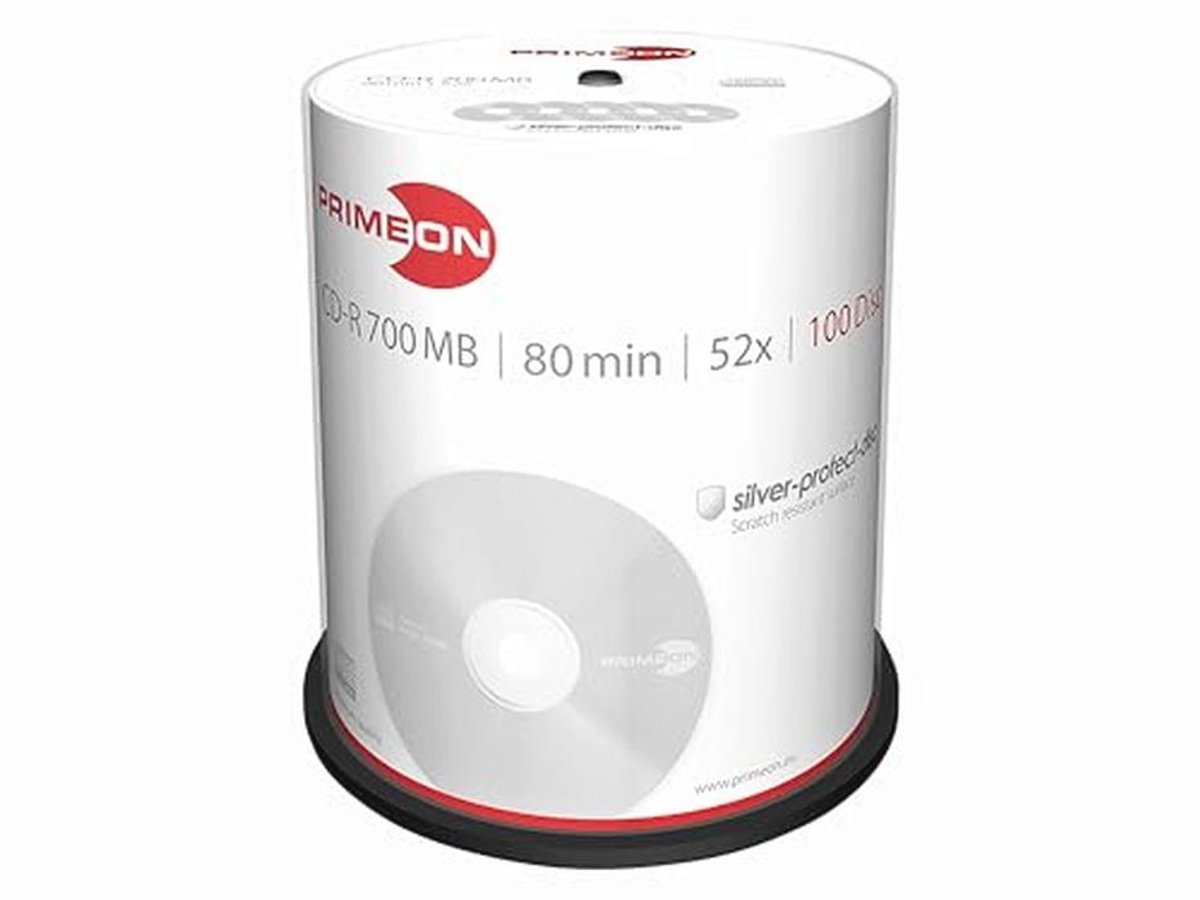 CD-R 80Min/700MB/52x Cakebox - 100 Schijfjes met Krasbestendige Coating