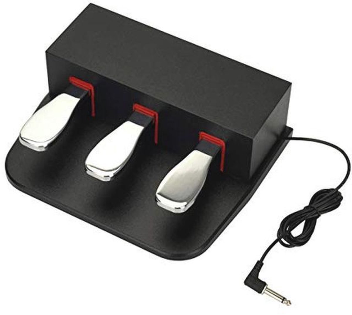 Driedubbele Sustain Pedal voor Digitale Piano en Keyboard - Universeel met 6.35mm Plug