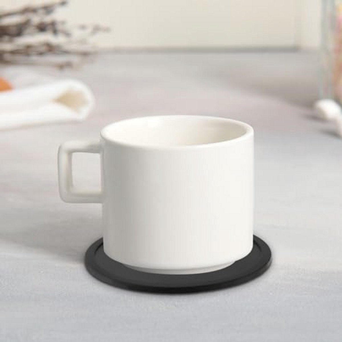24 Stuks Zwarte Siliconen Onderzetters - Antislip Onderzetters voor Dranken