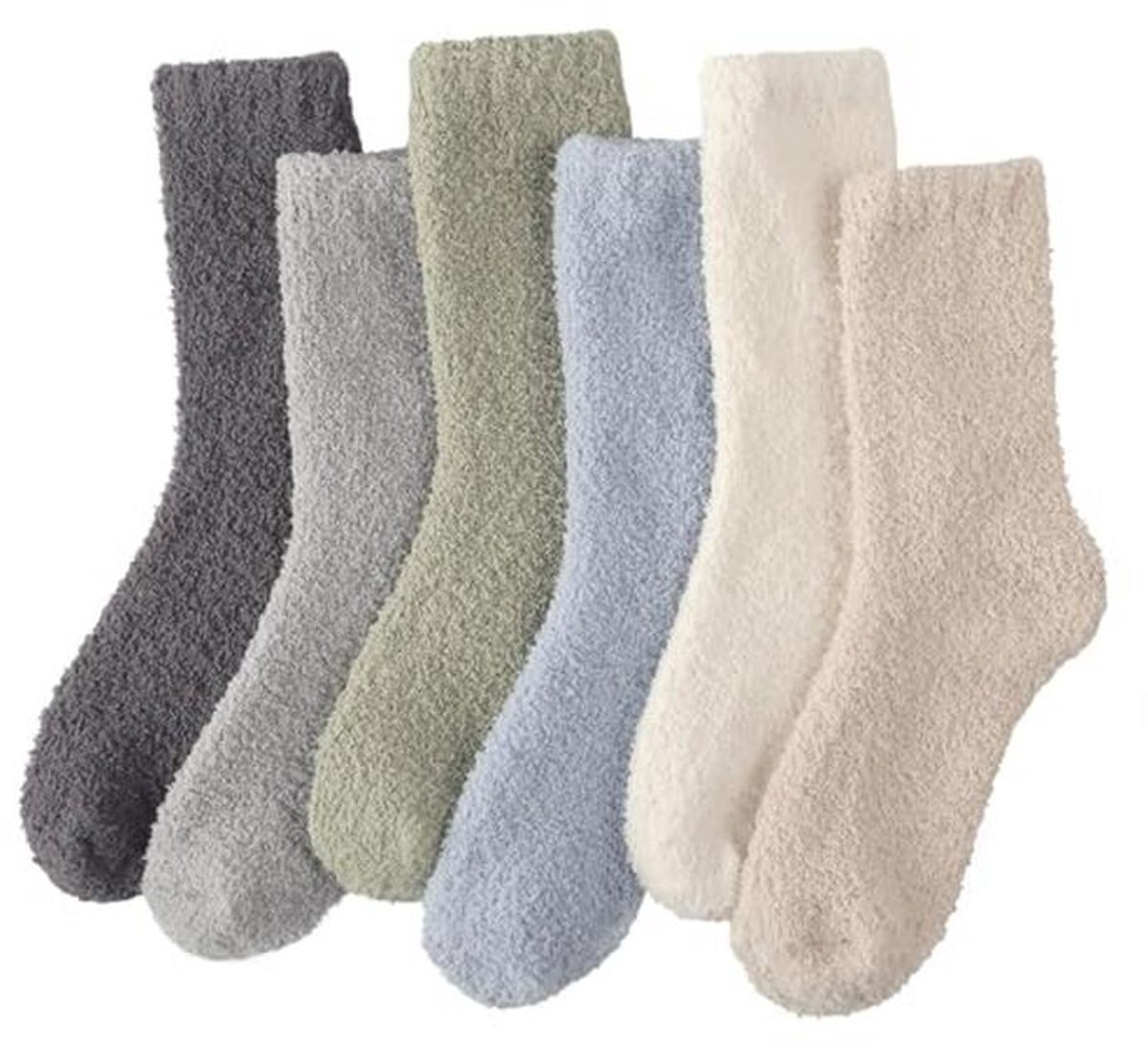 6 paar zachte en warme knuffelsokken voor dames - Ideaal als slaapsokken en bedsokken