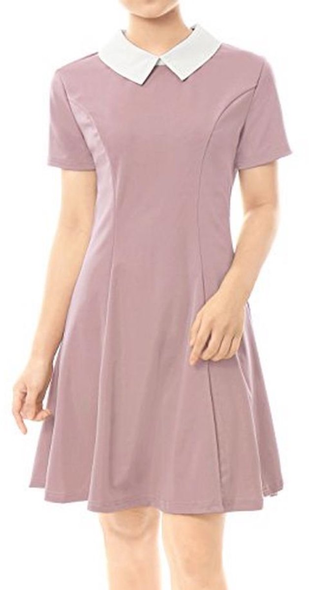 Dames Kerst Kostuum Peter Pan Stijl Korte Mouw Flared Jurk