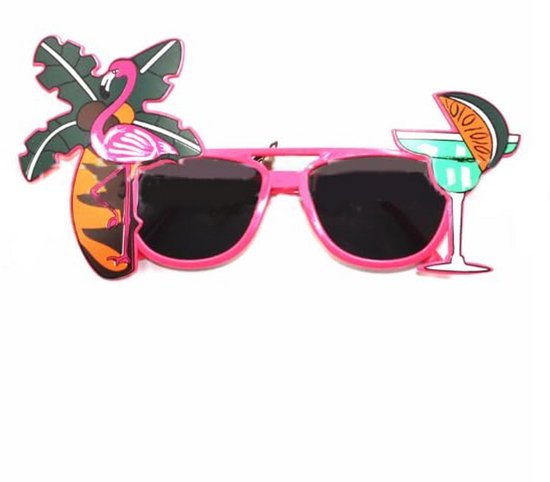 Roze Flamingo Party Bril - 2 Stuks Tropische Zonnebril voor Feesten en Verkleedpartijen van Merkloos — afbeelding 3