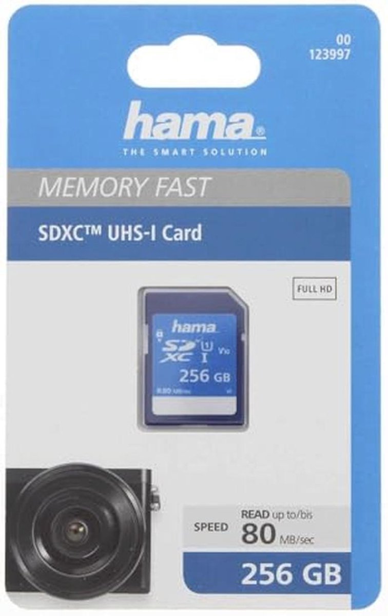SDXC 256 GB Geheugenkaart - UHS-I Class 1, 80MB/s Snelheid