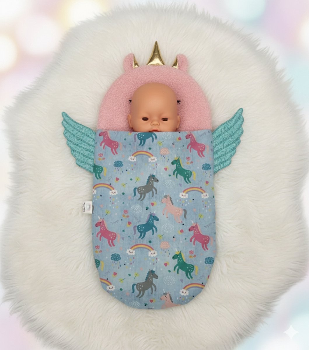 Unicorn Slaapzak "Geschikt voor Baby Born" – Vernieuwd - Accessoires voor Babypoppen van 36–43 cm