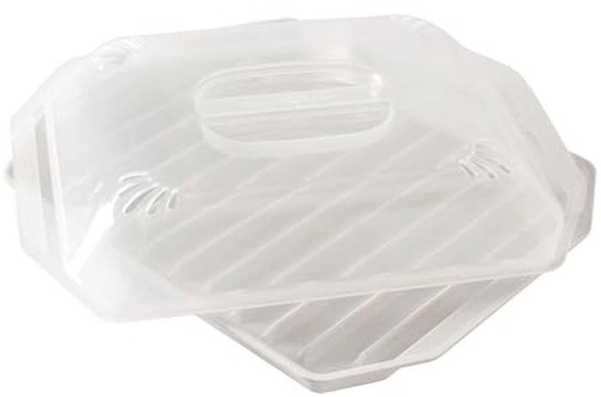 Bacon Rack met deksel - BPA & Melamine-vrij kunststof - Wit