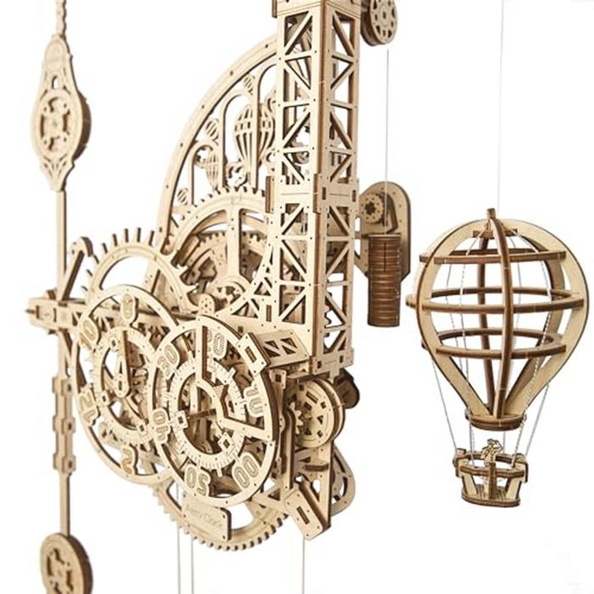 Houten Wandklok 3D Puzzel met Slinger - Mechanisch Modelbouwproject voor Volwassenen