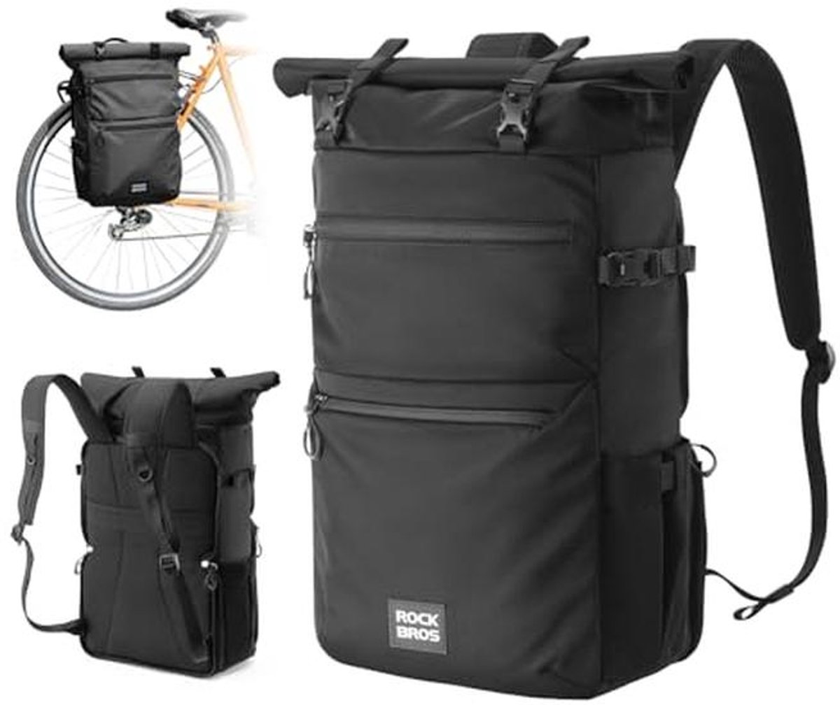 Multifunctionele 3-in-1 Fietstas met Pannier Rack, Rugzak en Schoudertas