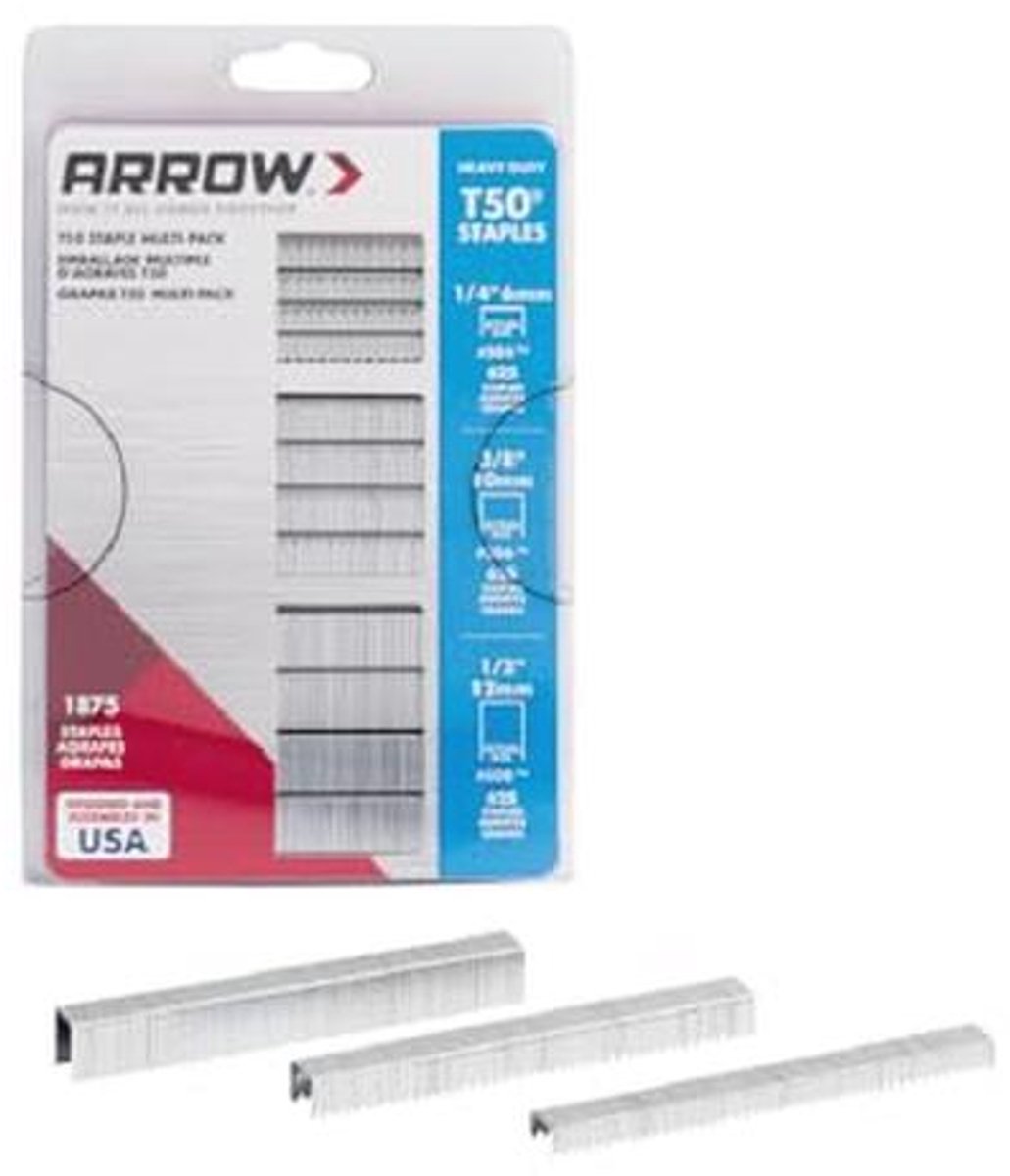 Heavy Duty T50 nietjes voor nietpistolen en nietmachines - Multipack met 1875 stuks, verschillende maten
