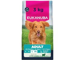 Eukanuba Dog Food Dry with Lamb & Rice for Large Breeds – Premium Dry Food for Adult Dogs, 3 kg