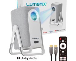 Lumenix® AIR - PRO Beamer – Dolby Audio – Thuisbioscoop met Netflix – 500 ANSI – Full HD 1080p (4K ondersteund) – WiFi 6 & Bluetooth 5.2 – Autofocus & Auto Keystone – Home Cinema Projector