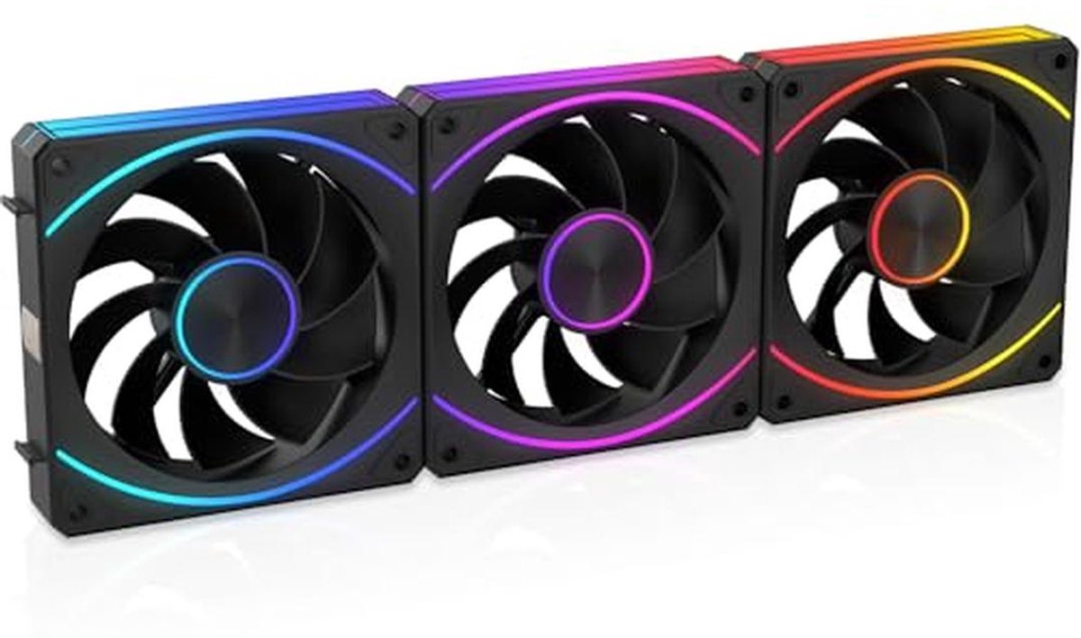 3 stuks 120 mm ARGB Daisy Chain PC Ventilatoren - Omgekeerde Blade tot 1800 RPM