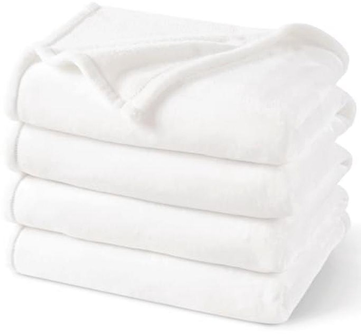 Ultra Zachte Fleece Deken Kingsize - Luxe Pluche Flanel - Geen Schuur, Geen Pilling - Lichtgewicht en Ademend - Perfect voor Bed, Bank en Stoel - Wit