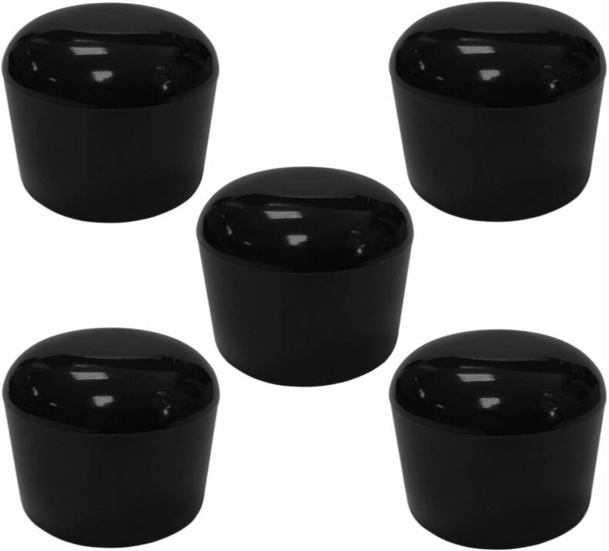 Ronde Kunststof Doppen Zwart (18mm) - Voetjes voor Meubels en Buizen (5 stuks)