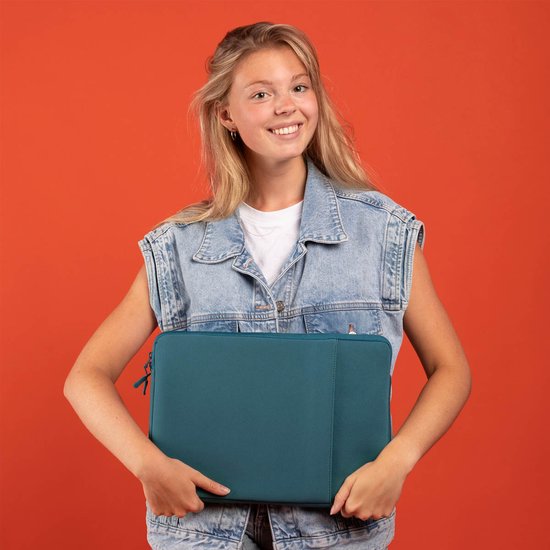 imoshion Housse pour ordinateur portable - Housse pour ordinateur portable adaptée pour 15,3 pouces / 15,6 pouces / 15 pouces / 16 pouces / 16,2 pouces - imoshion Housse pour ordinateur portable avec compartiment - Vert Petrol