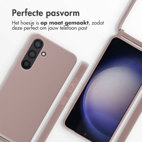 Étui iMoshion adapté à l'étui Samsung Galaxy S24 avec cordon - Étui en Siliconen iMoshion avec cordon - rose