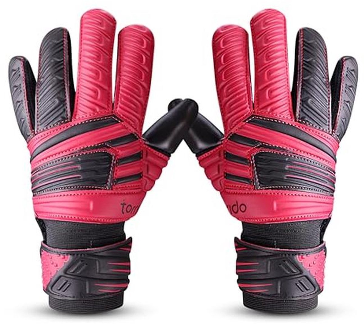 Voetbaldoelman Handschoenen Medium Zwart Rood