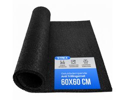 Strex Anti Trillingsmat Wasmachine en Wasdroger - 60 x 60 CM - Geluidsdempende Antislip Mat - Trillingsdemper - Rubber Mat