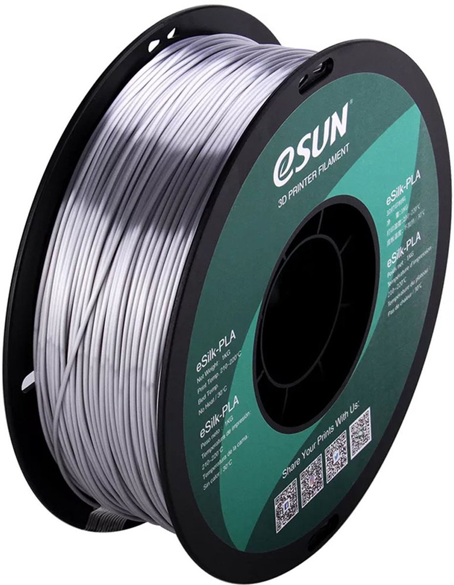 eSun PLA-Silk Zilver / Silver - 1 kg - 1.75 mm - 3D printer en 3D pen filament — afbeelding 2