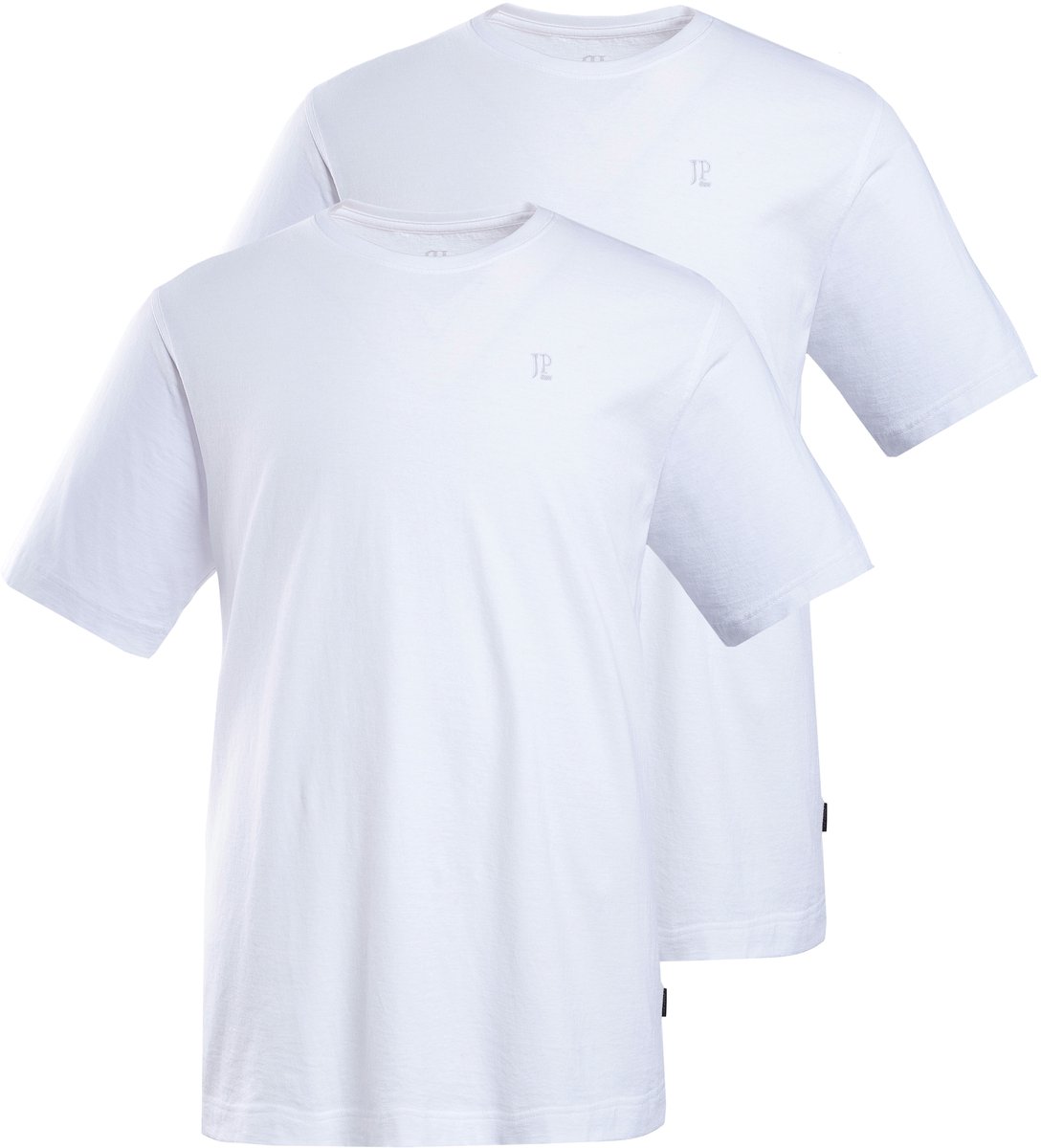 JP 1880 - Heren - T-shirts basic set van 2 ronde hals - Sneeuwwit - Maat 7XL