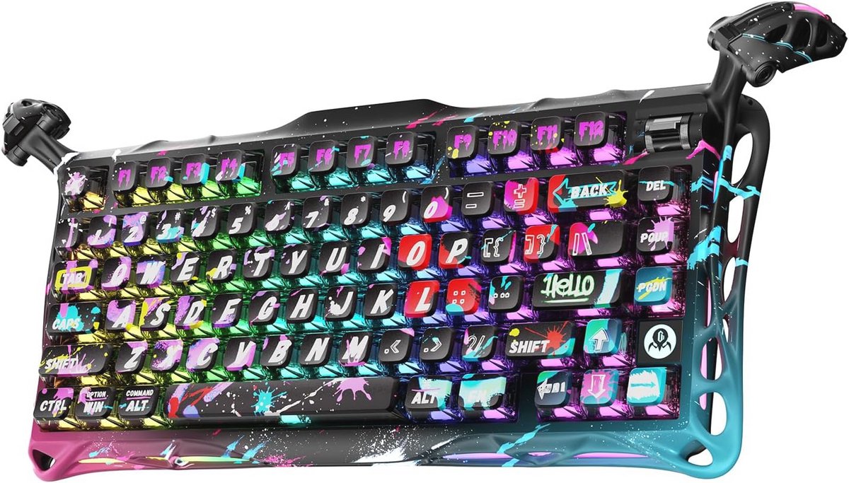 75% Gaming Toetsenbord met Hal-effect en Magnetische Schakelaars - Neon Graffiti
