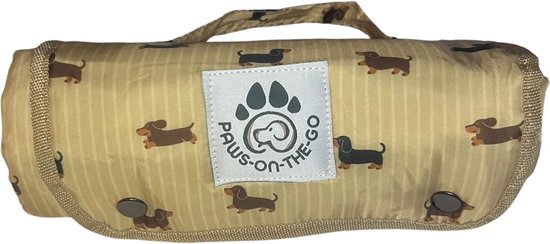 PawsOnTheGo - Reismat Hond Dachshund S - hondkussen 70 x 50 cm – Het ideale teckel cadeau!
