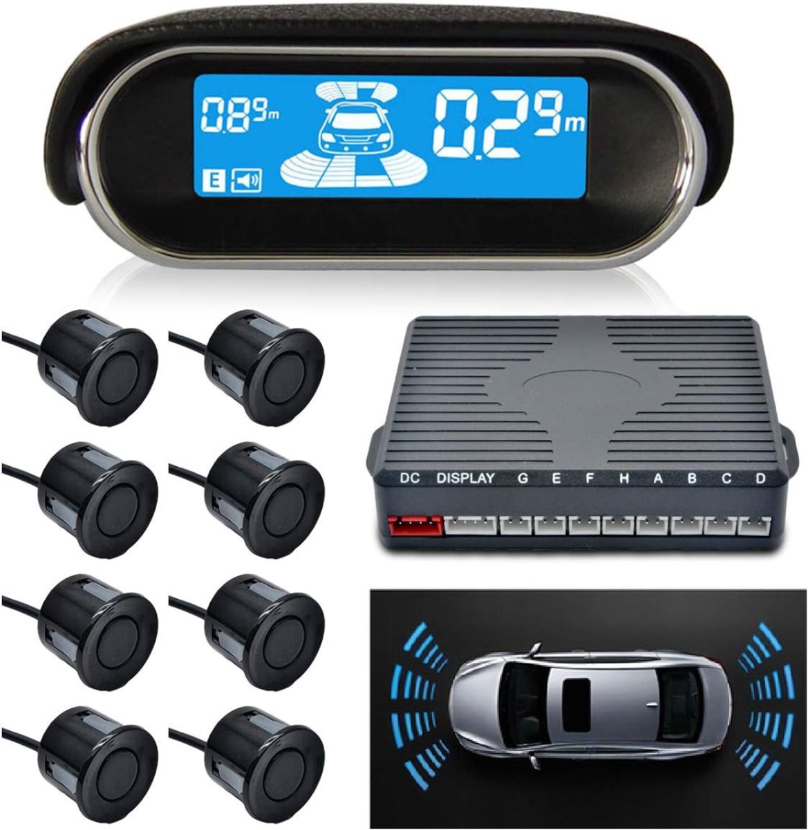 Swiphi® Parkeersensoren - Bewegingssensor - Geluid en Display - 8Sensoren