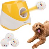 Pet Perfect Automatische Ballenwerper M - Hondenspeelgoed - Oplaadbaar - Incl. 3 ETPU ballen - 3 Werpafstanden - Geel