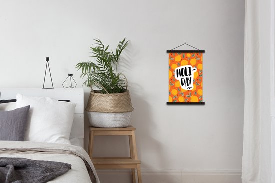 Porte-affiche avec affiche - Affiche scolaire - Citroen - Jaune - Été - 40x60 cm - Lattes noires