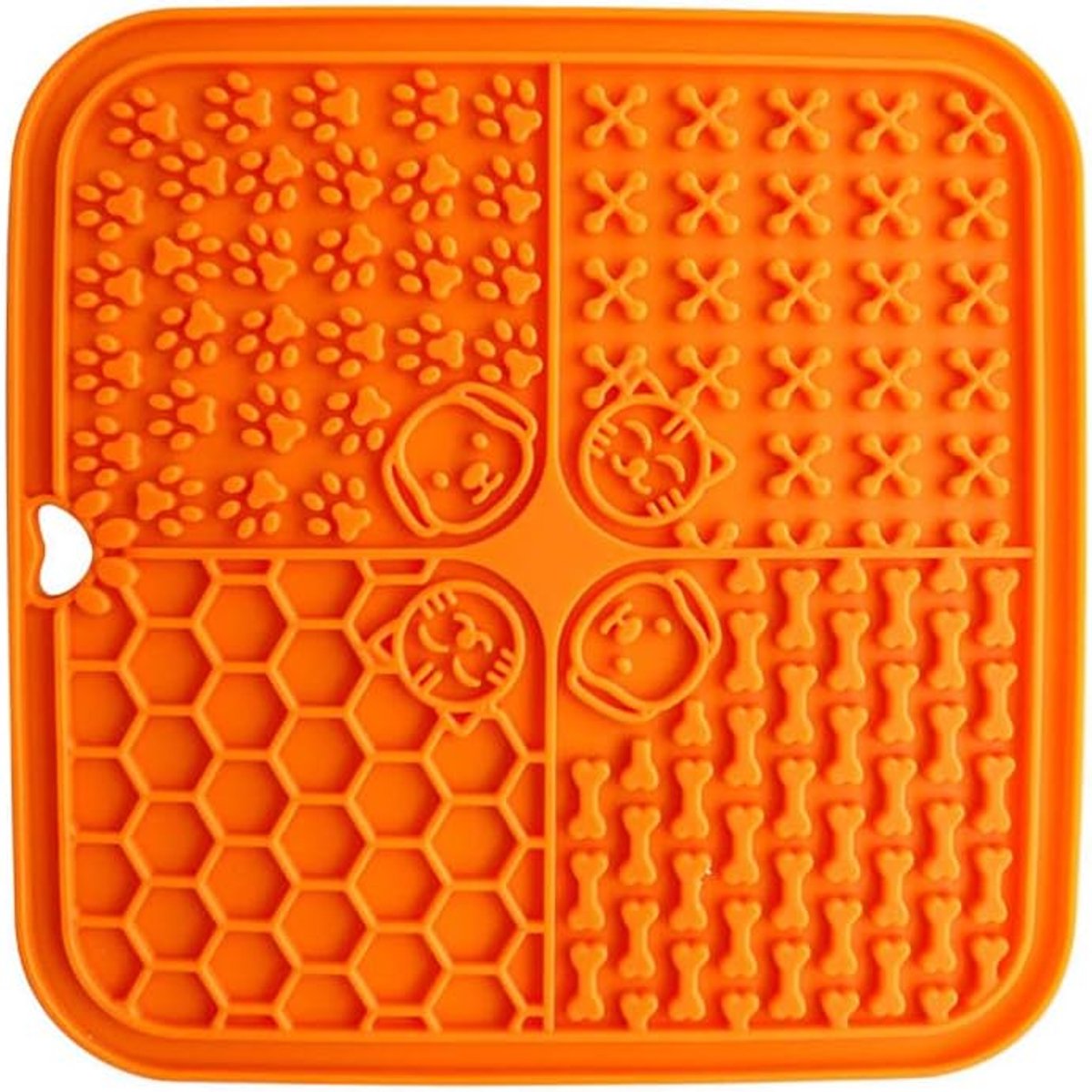 Famanu – Siliconen slow feeder likmat met super zuignappen,, oranje