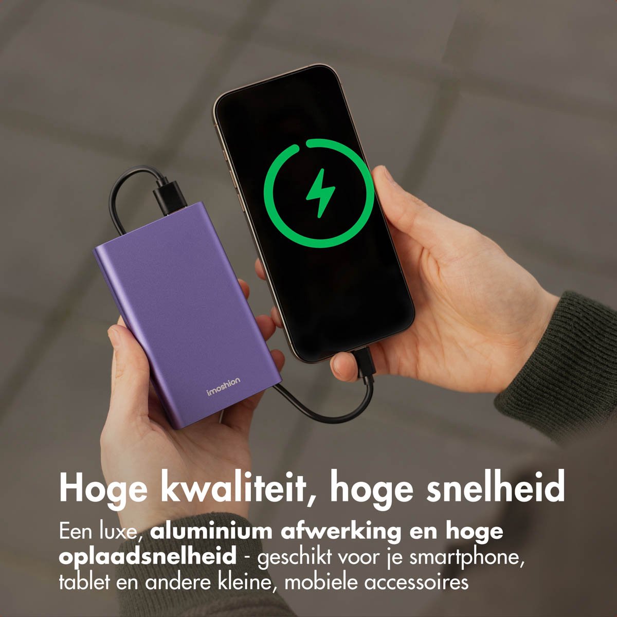 Imoshion Powerbank 20000 mAh 30W Paars met LED-indicator - afbeelding 2