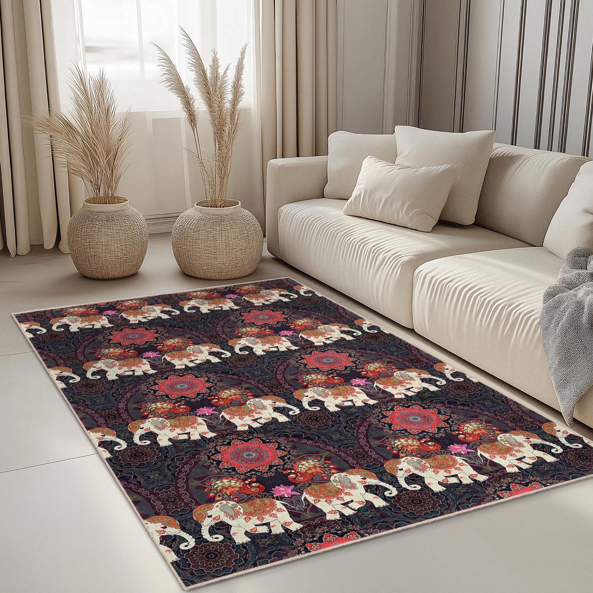 Mila Home - Tapijt Vloerkleed Rechthoek - Wasbaar - Antislip - OEKO-TEX Gecertificeerd - Voor Woonkamer, Slaapkamer, Keuken & Hal -173 3