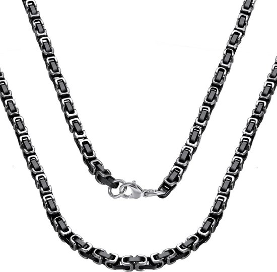 Chaîne Royale Byzantine Acier Inoxydable - Collier de Mode pour Hommes & Femmes (4 mm de Large)