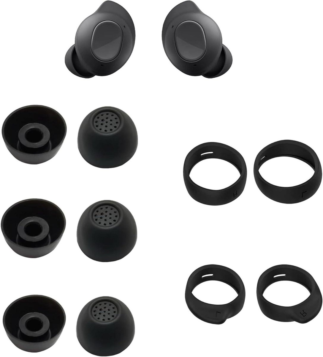 VVGoods - Siliconen oordopjes voor Galaxy Buds FE, S/M/L, met oorvleugels, pack van 3.