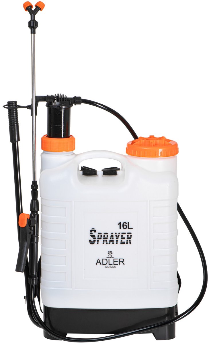 Adler AD 6810 Rugdruksproeier / Drukspuit 16 Liter – Handmatig – Backpack Tuinsproeier – Telescopische Sproeilans